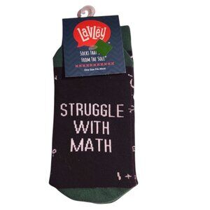 Lavley Black & Green Struggle With Math Novelty Socks